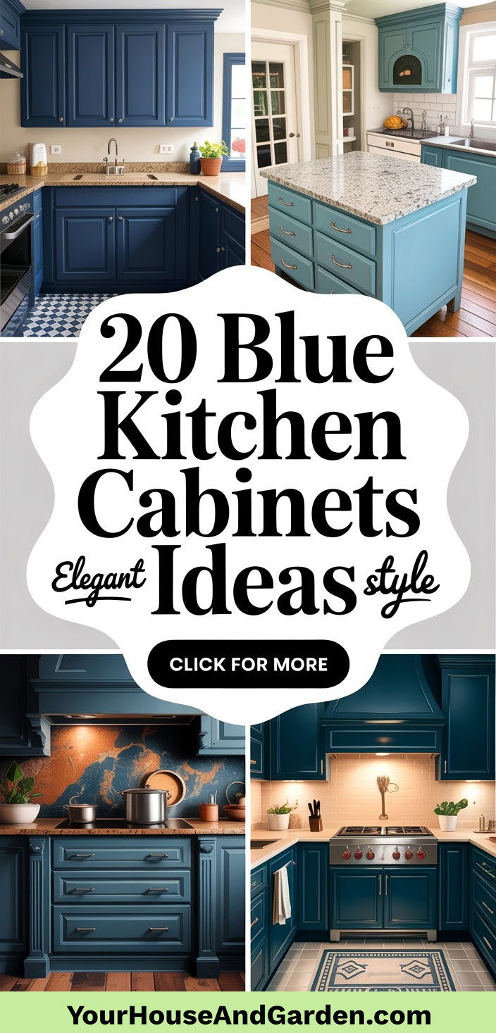 20 Blue Kitchen Cabinets with Brown Granite Countertops - 20 Blue Kitchen Cabinets with Brown Granite Countertops