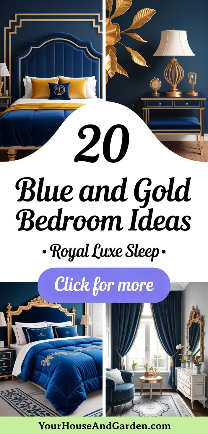 20 Blue and Gold Bedroom Ideas for Luxurious Elegance - 20 Blue and Gold Bedroom Ideas for Luxurious Elegance