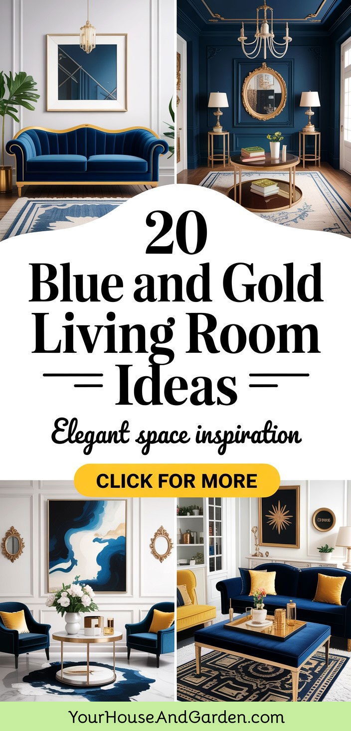 20 Blue and Gold Living Room Ideas Elegant Space Inspiration