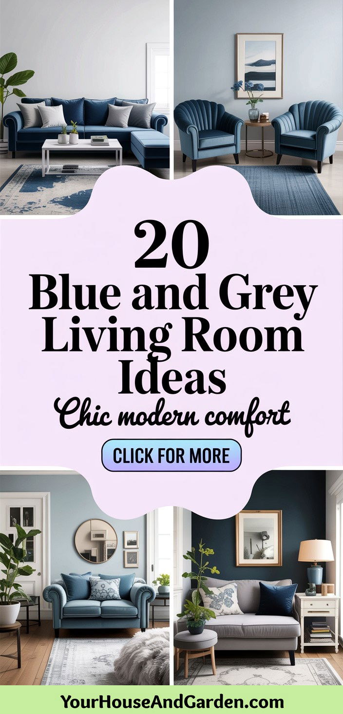 20 Blue and Grey Living Room Ideas Chic Comfort Designs