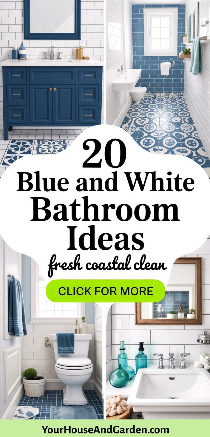 20 Blue and White Bathroom Ideas Crisp and Clean Designs