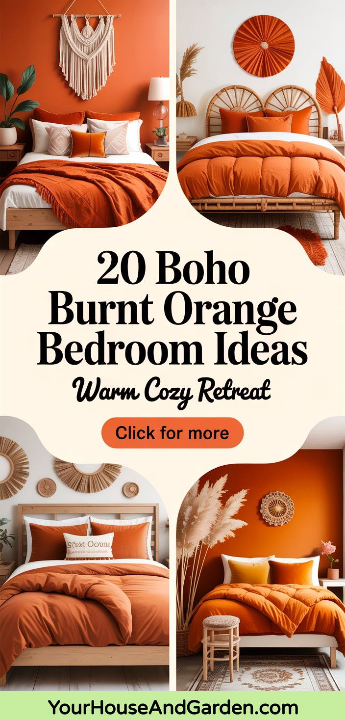 20 Boho Burnt Orange Bedroom Ideas Warm and Cozy Retreat Style