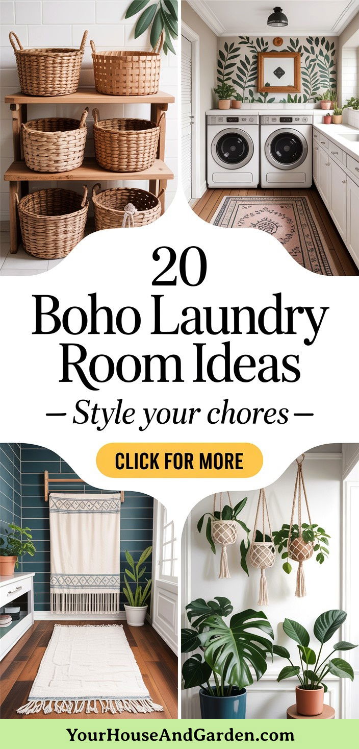 20 Boho Laundry Room Ideas to Brighten Your Chores with Style - 20 Boho Laundry Room Ideas to Brighten Your Chores with Style