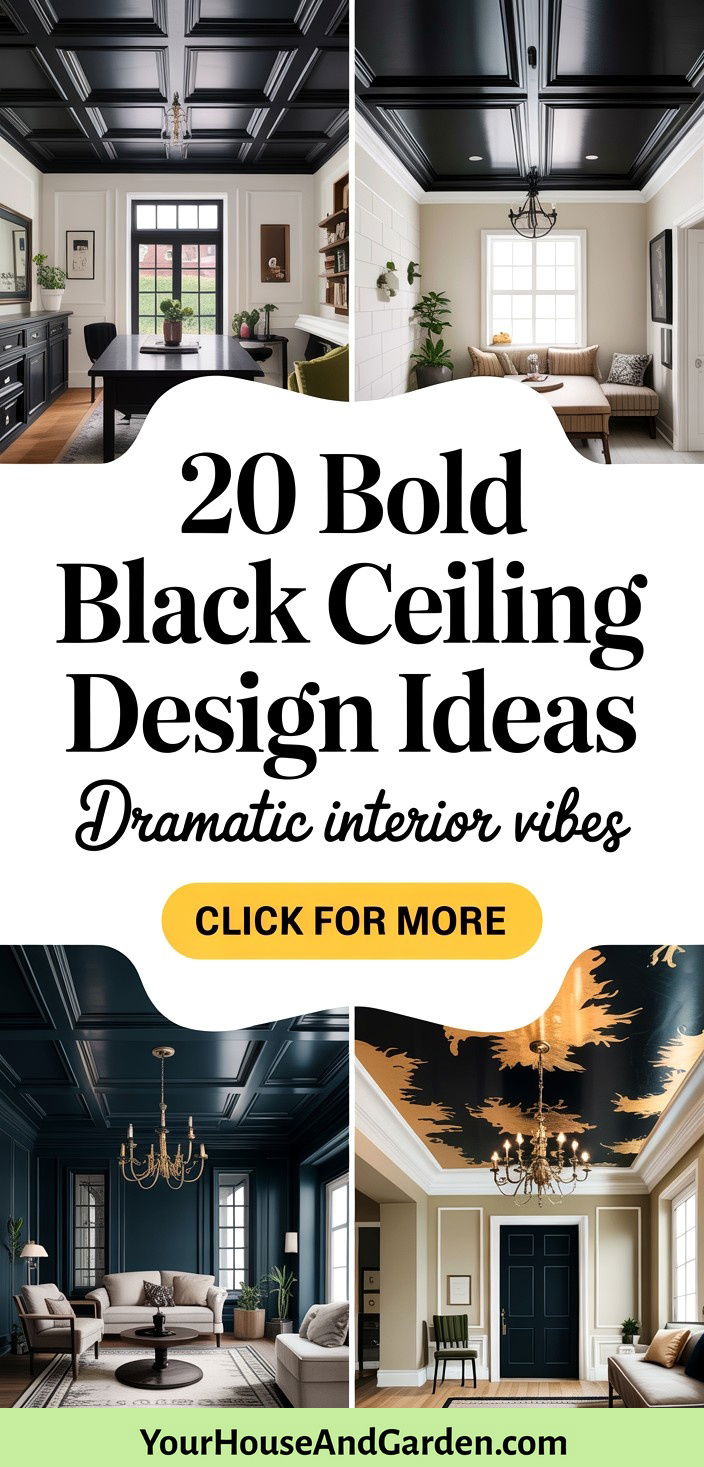 20 Bold Black Ceiling Design Ideas for Dramatic Interiors - 20 Bold Black Ceiling Design Ideas for Dramatic Interiors