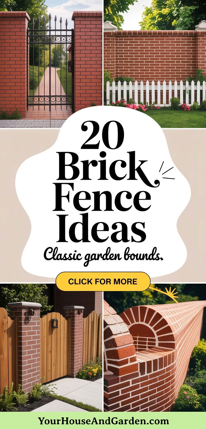 20 Brick Fence Ideas Classic and Durable Garden Boundaries