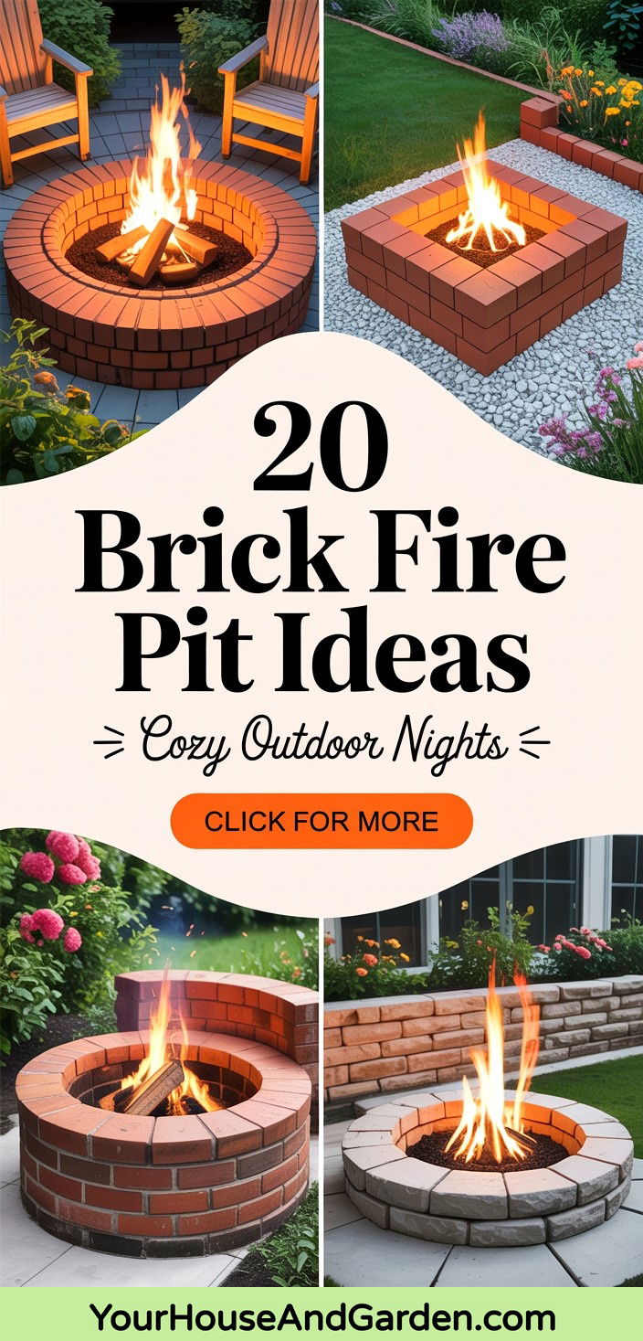 20 Brick Fire Pit Ideas for Cozy Outdoor Entertaining - 20 Brick Fire Pit Ideas for Cozy Outdoor Entertaining
