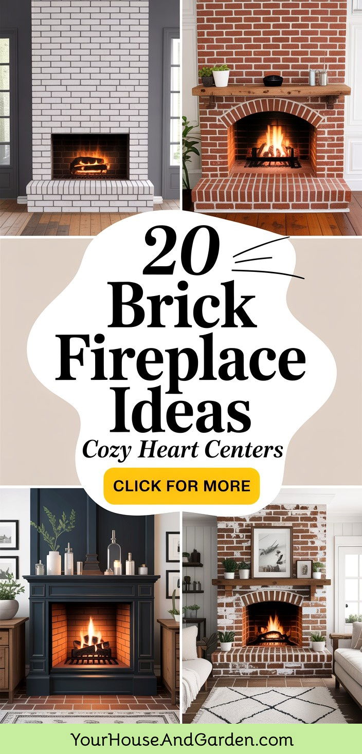 20 Brick Fireplace Ideas to Warm Your Living Room - 20 Brick Fireplace Ideas to Warm Your Living Room