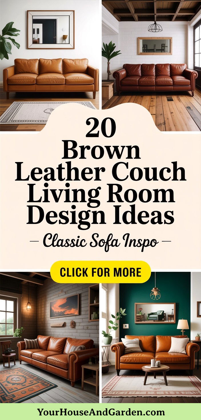 20 Brown Leather Couch Living Room Design Inspirations - 20 Brown Leather Couch Living Room Design Inspirations