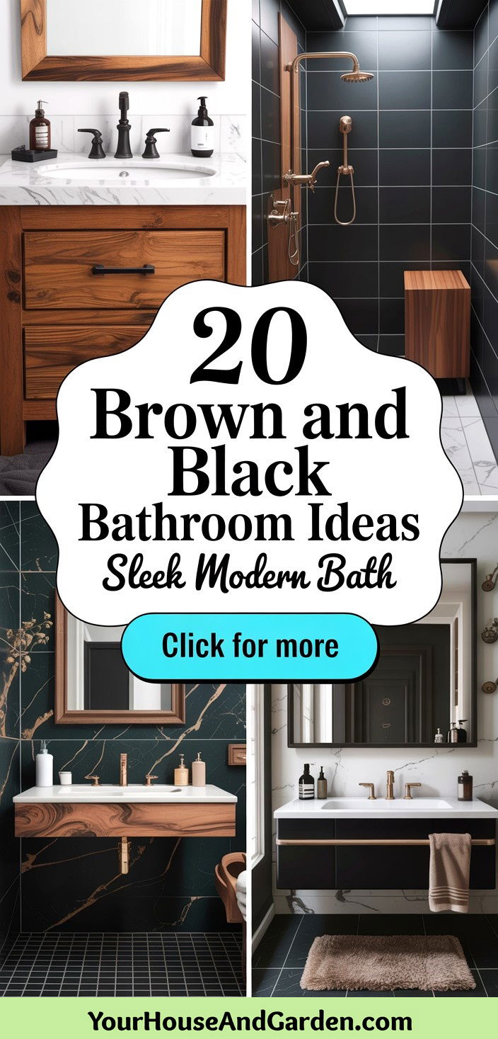 20 Brown and Black Bathroom Ideas for a Modern Look - 20 Brown and Black Bathroom Ideas for a Modern Look