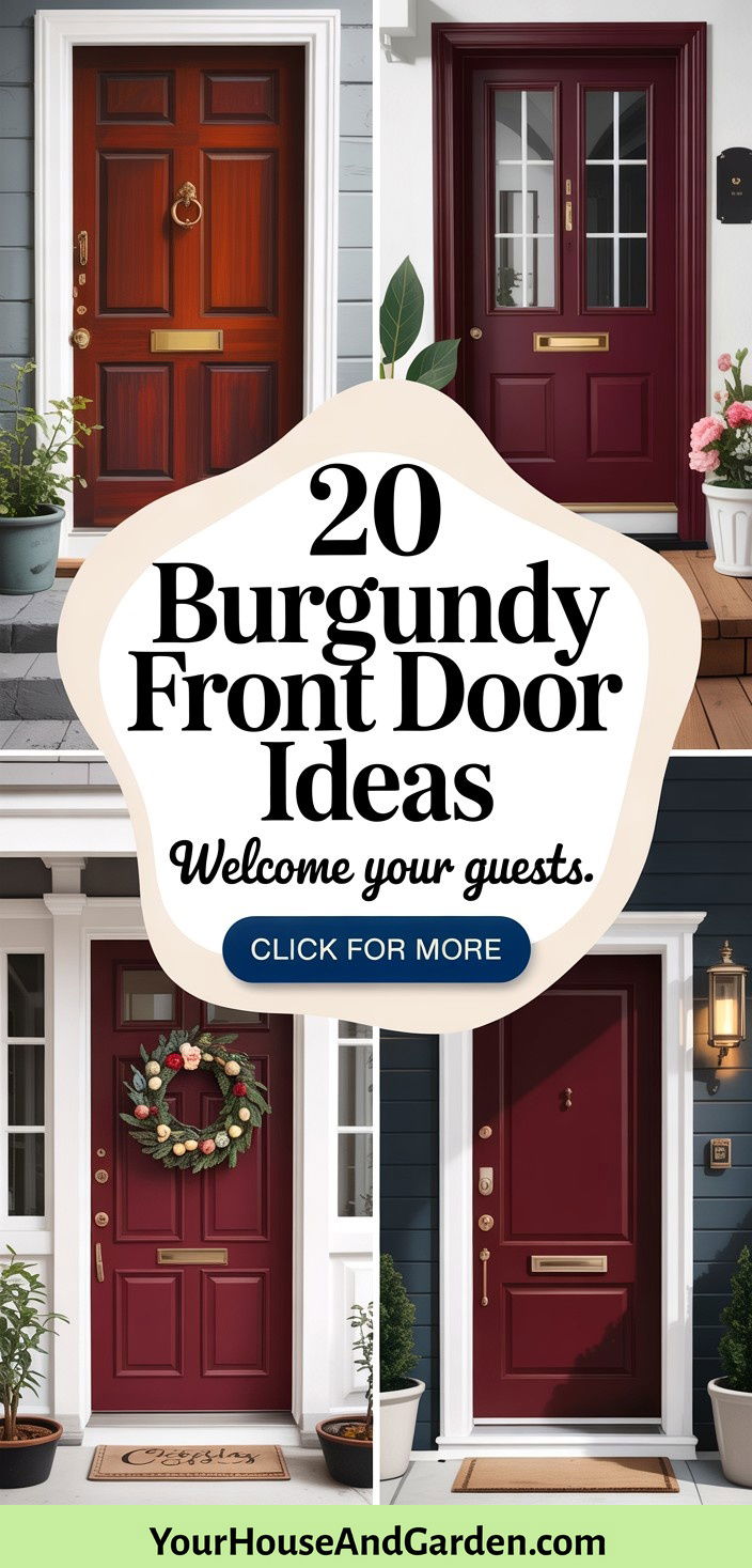 20 Burgundy Front Door Ideas Rich and Welcoming Entrances