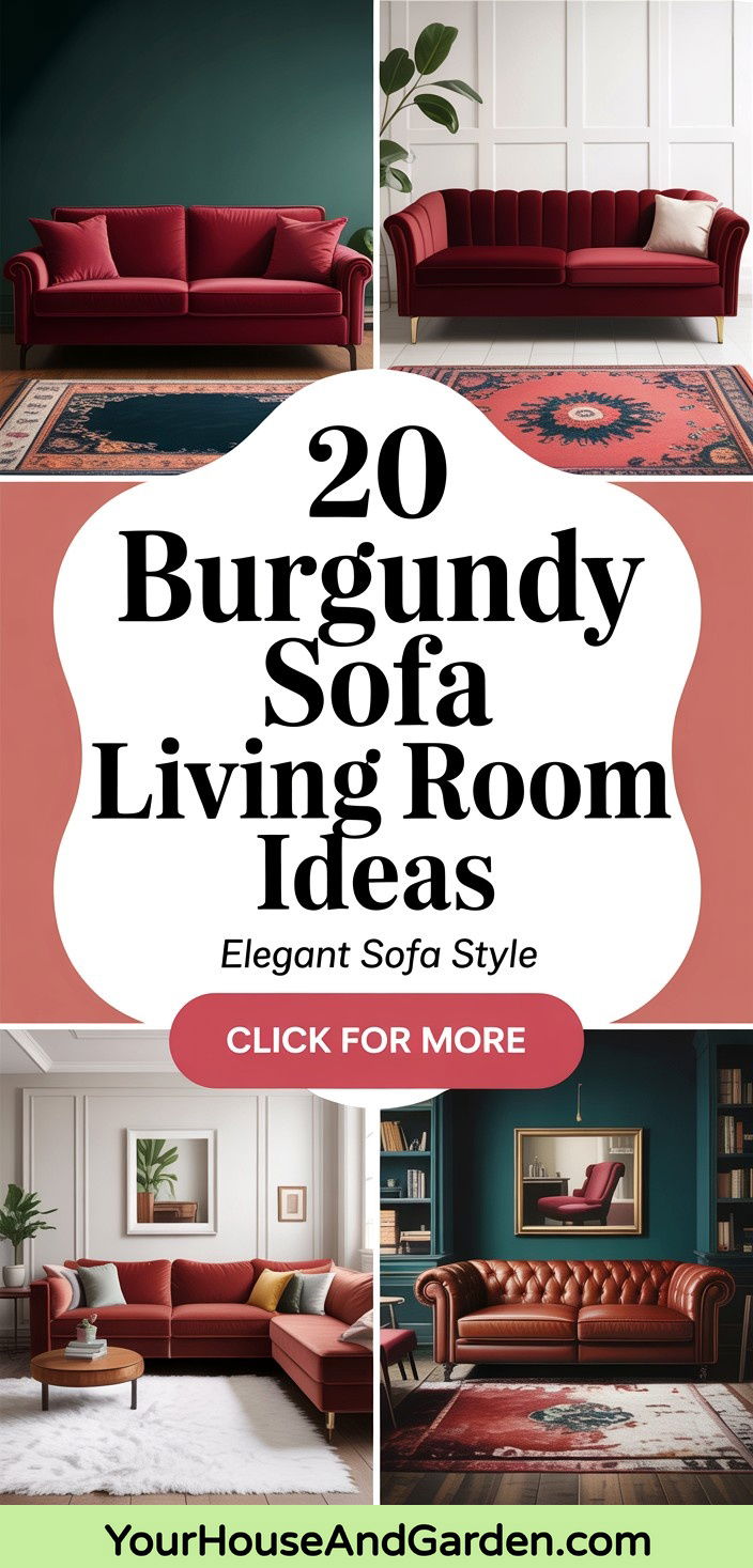 20 Burgundy Sofa Living Room Ideas Elegant and Inviting