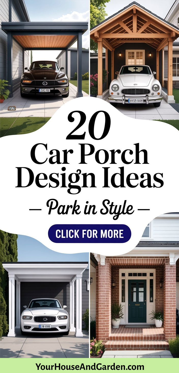 20 Car Porch Design Ideas for Stylish and Functional Homes - 20 Car Porch Design Ideas for Stylish & Functional Homes