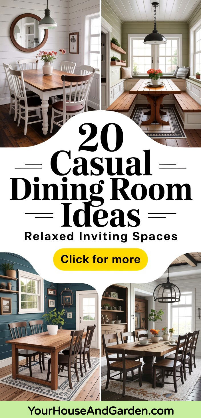 20 Casual Dining Room Ideas Relaxed and Inviting Spaces