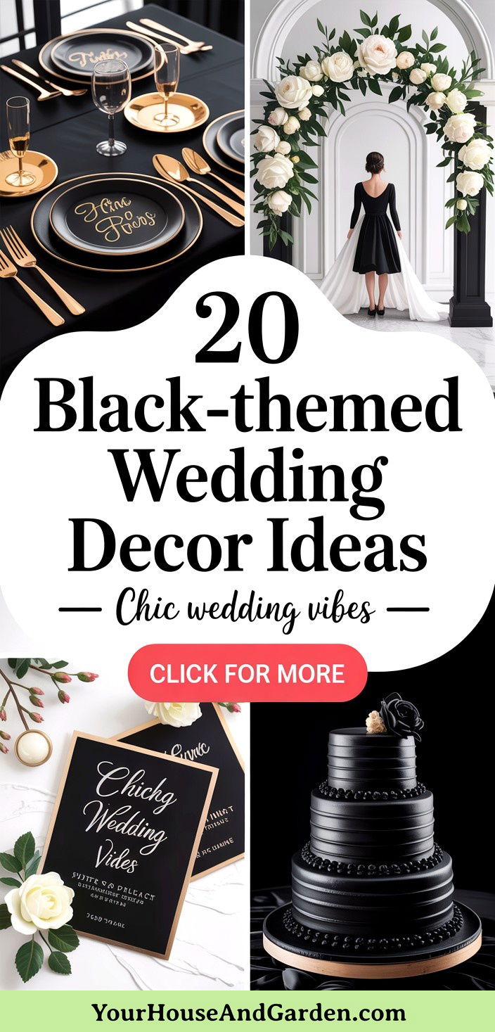 20 Chic Black-Themed Wedding Decor Inspiration Ideas - 20 Chic Black-Themed Wedding Decor Inspiration Ideas