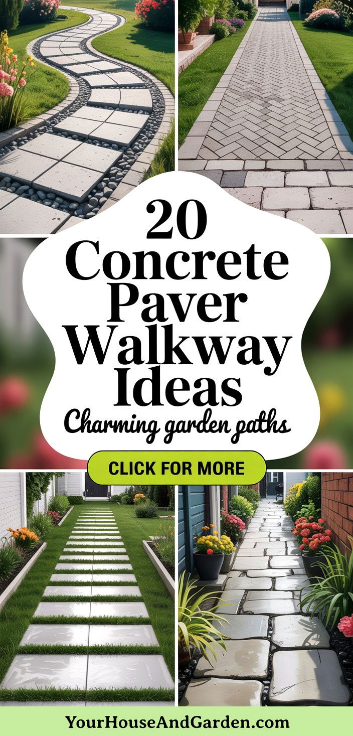20 Concrete Paver Walkway Ideas for Your Garden Path - 20 Concrete Paver Walkway Ideas for Your Garden Path