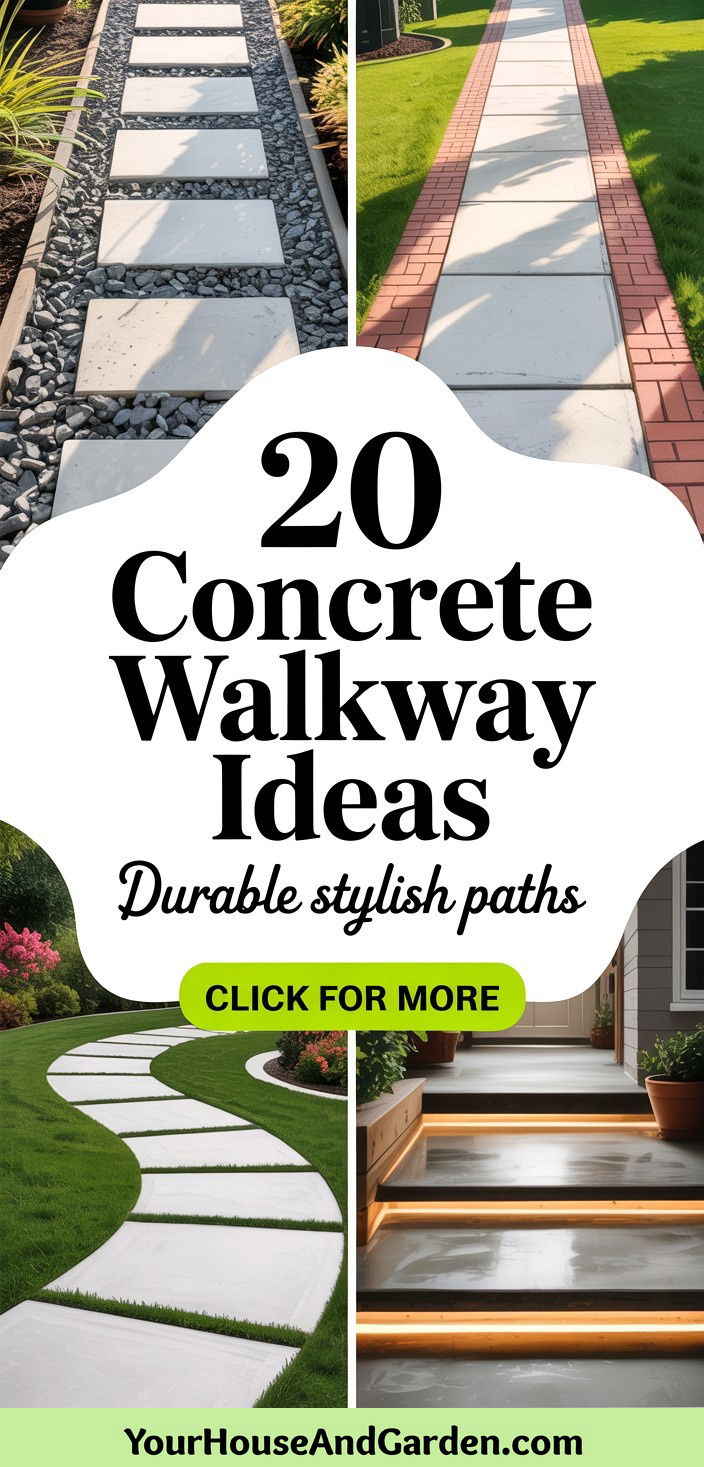 20 Concrete Walkway Ideas Durable and Stylish Paths