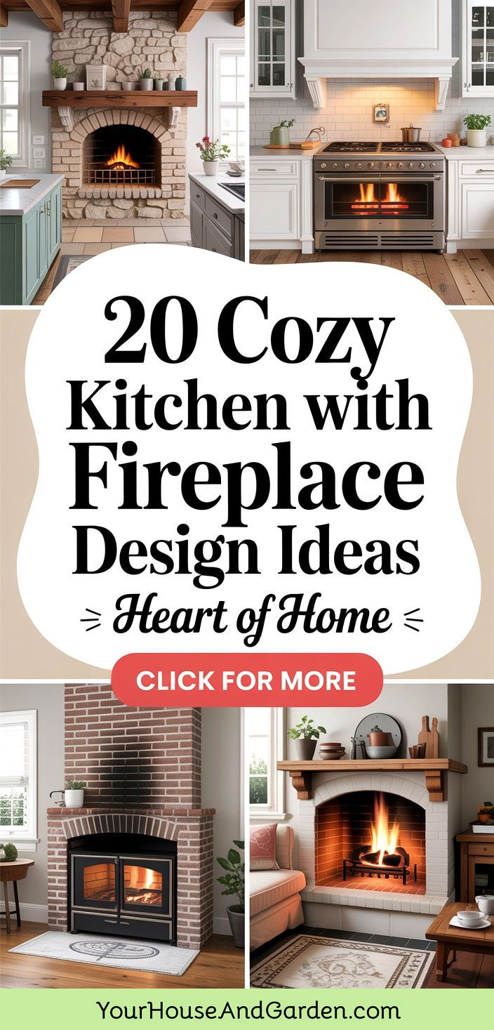 20 Cozy Kitchen with Fireplace Design Inspirations - 20 Cozy Kitchen with Fireplace Design Inspirations