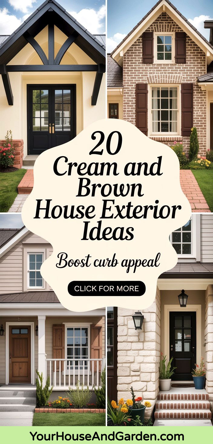 20 Cream and Brown House Exterior Ideas Curb Appeal