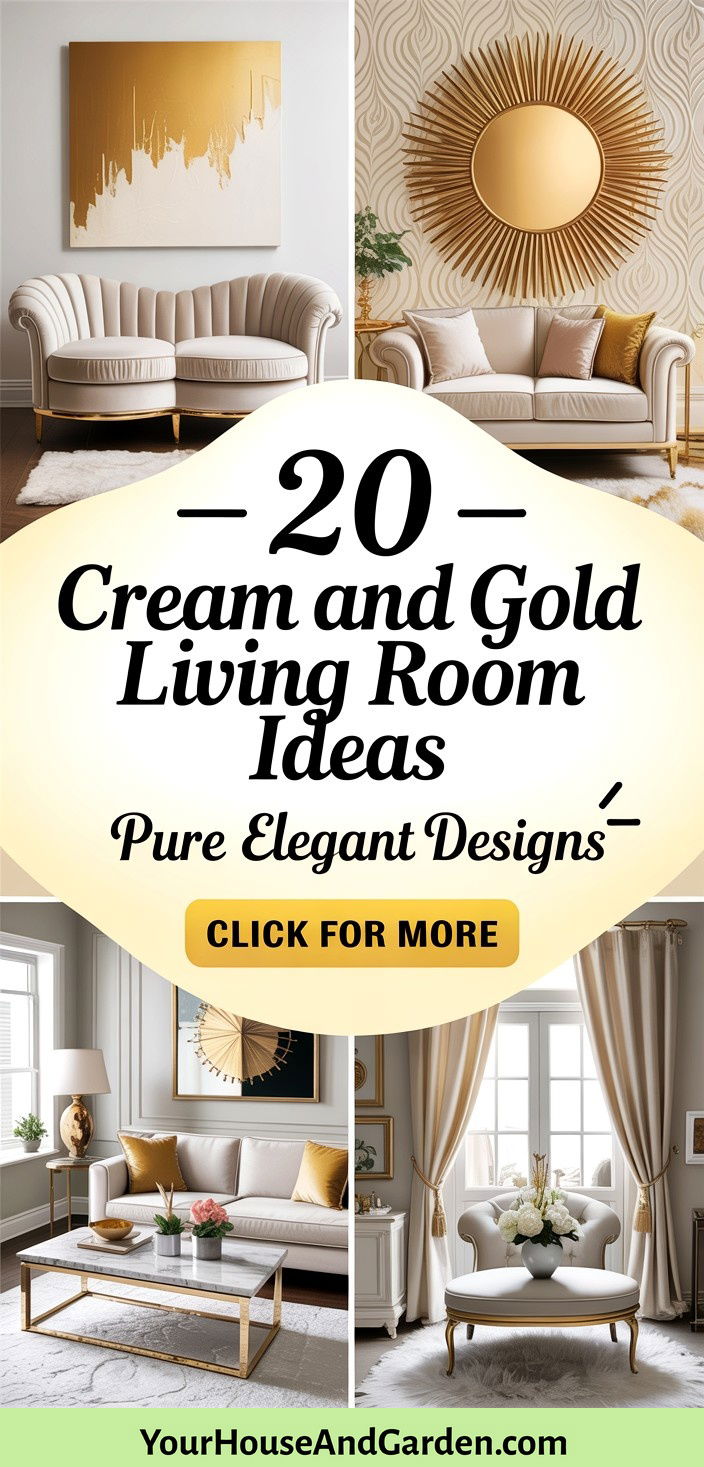 20 Cream and Gold Living Room Ideas for Elegant Designs - 20 Cream and Gold Living Room Ideas for Elegant Designs
