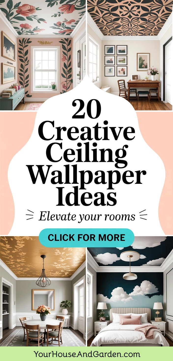 20 Creative Ceiling Wallpaper Ideas to Elevate Rooms - 20 Creative Ceiling Wallpaper Ideas to Elevate Rooms