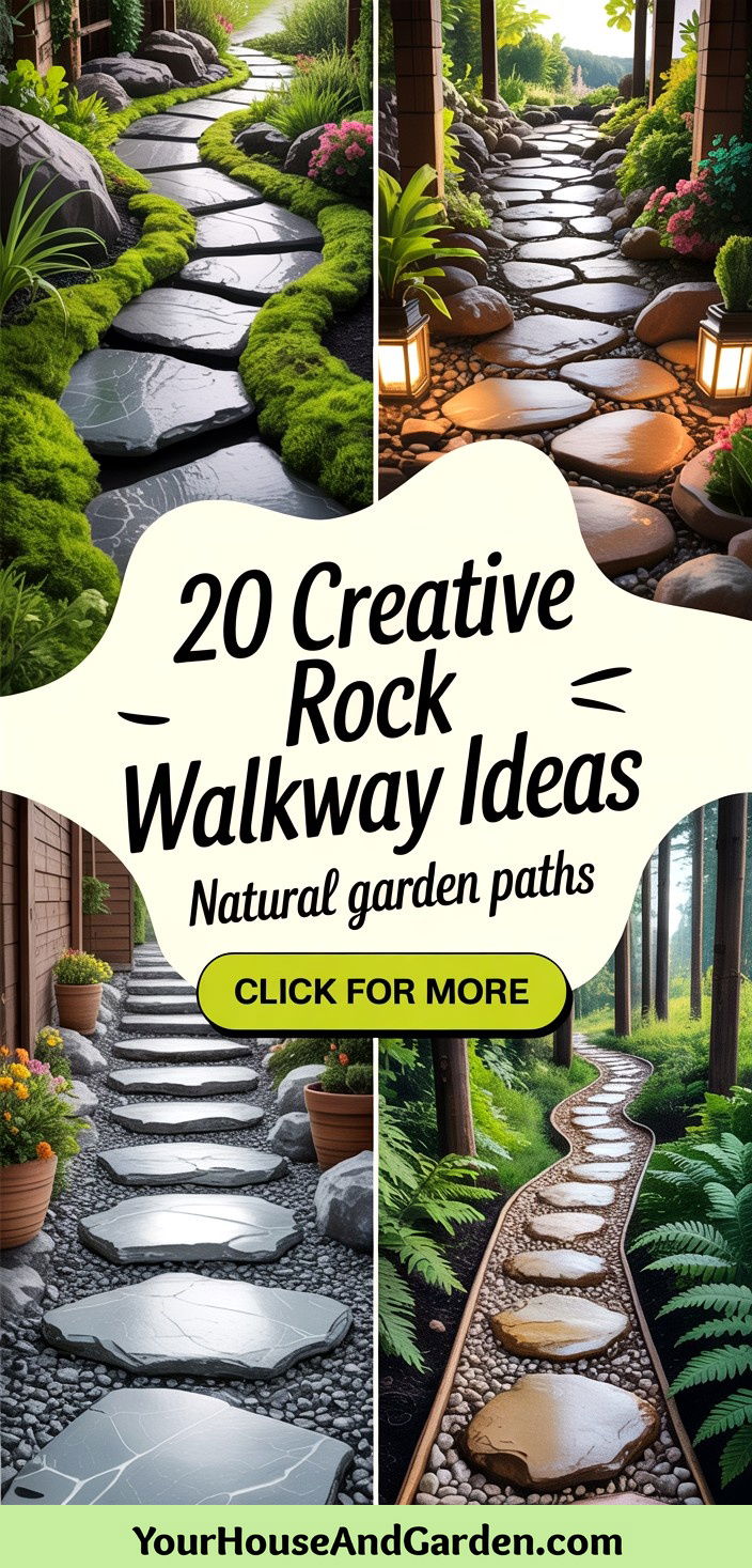 20 Creative Rock Walkway Ideas for Natural Garden Paths - 20 Creative Rock Walkway Ideas for Natural Garden Paths