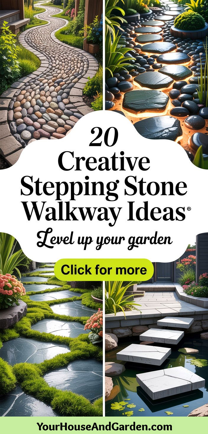 20 Creative Stepping Stone Walkway Ideas for Gardens - 20 Creative Stepping Stone Walkway Ideas for Gardens