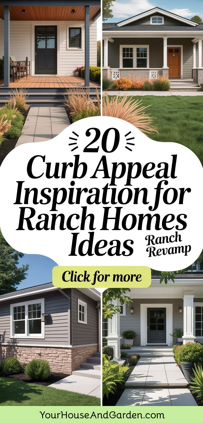 20 Curb Appeal Inspiration for Ranch Homes Design Tips