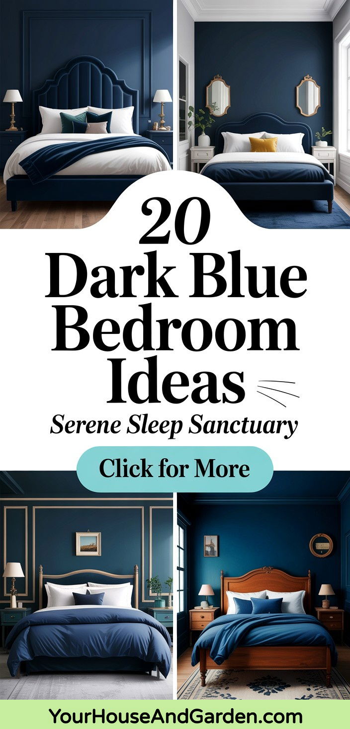 20 Dark Blue Bedroom Ideas for a Serene and Cozy Space - 20 Dark Blue Bedroom Ideas for a Serene and Cozy Space
