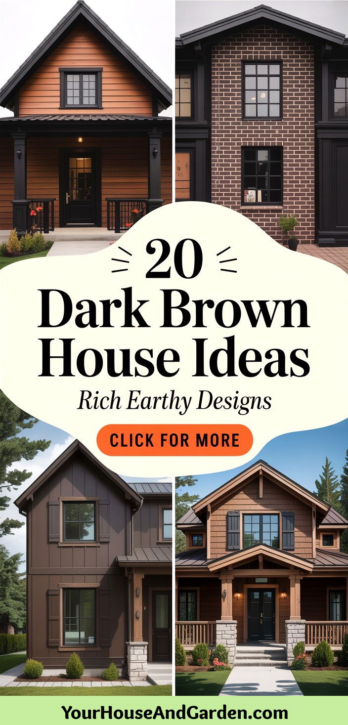 20 Dark Brown House With Black Trim Design Inspirations - 20 Dark Brown House With Black Trim Design Inspirations