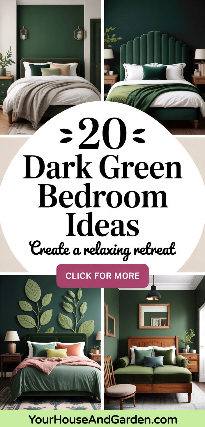 20 Dark Green Bedroom Ideas for Relaxing Retreats - 20 Dark Green Bedroom Ideas for Relaxing Retreats