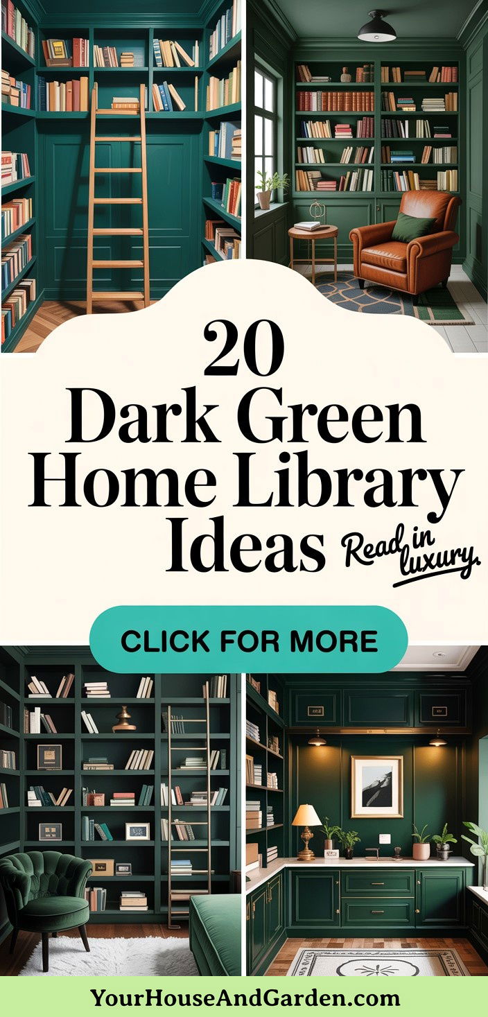 20 Dark Green Home Library Ideas Cozy and Intellectual Spaces