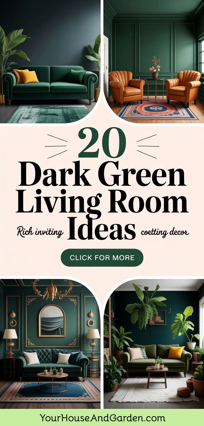 20 Dark Green Living Room Ideas Rich and Inviting Atmospheres