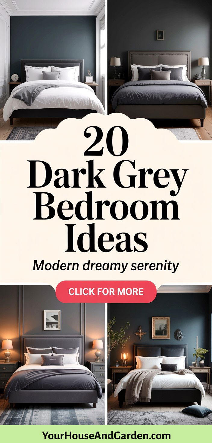 20 Dark Grey Bedroom Ideas for Modern Serenity - 20 Dark Grey Bedroom Ideas for Modern Serenity