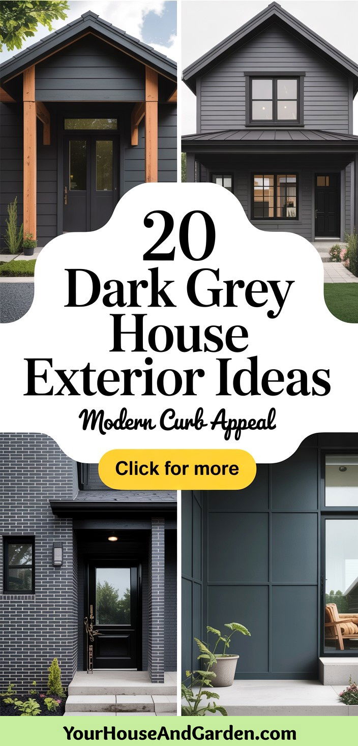 20 Dark Grey House Exterior Ideas Modern Curb Appeal Designs