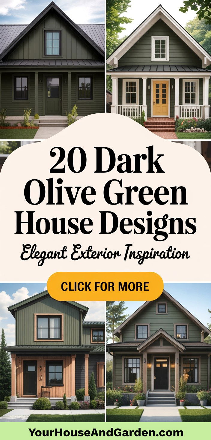 20 Dark Olive Green House Designs Elegant Exterior Inspiration
