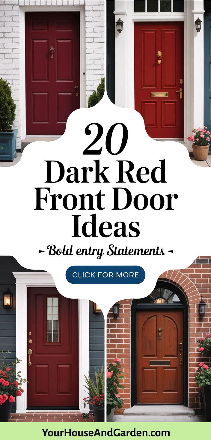20 Dark Red Front Door Ideas Make a Bold Entry Statement