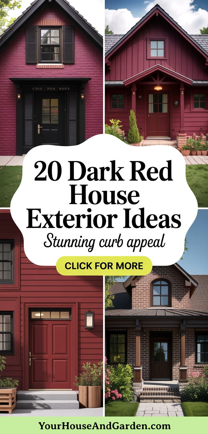 20 Dark Red House Exterior Ideas Bold and Beautiful Designs