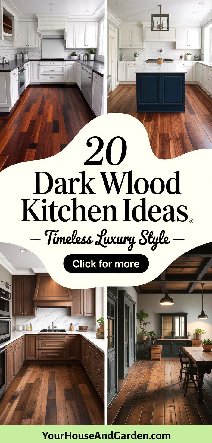 20 Dark Wood Floor Kitchen Ideas for Rich Elegance - 20 Dark Wood Floor Kitchen Ideas for Rich Elegance