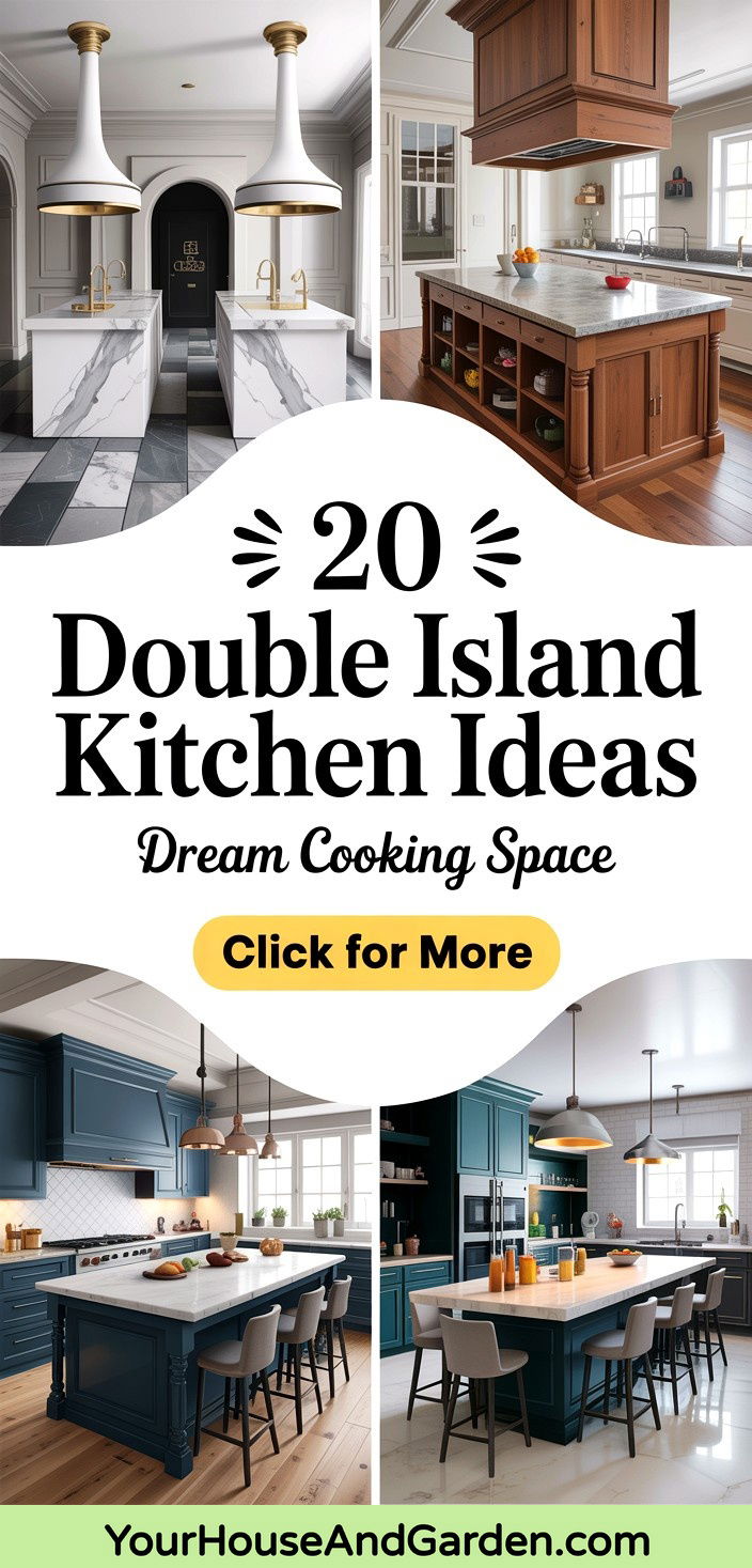 20 Double Island Kitchen Ideas for Spacious Cooking Efficiency - 20 Double Island Kitchen Ideas for Spacious Cooking Efficiency