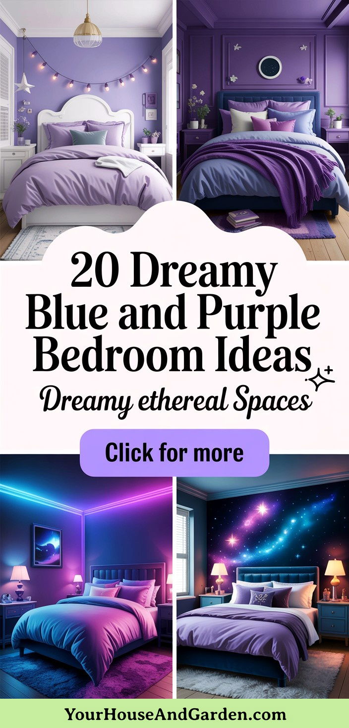 20 Dreamy Blue and Purple Bedroom Inspirations for Your Space - 20 Dreamy Blue and Purple Bedroom Inspirations for Your Space