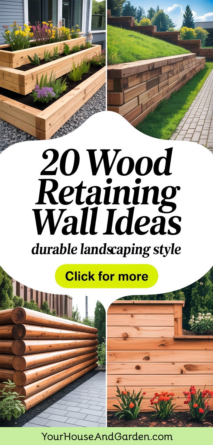 20 Durable Wood Retaining Wall Ideas for Landscaping - 20 Durable Wood Retaining Wall Ideas for Landscaping