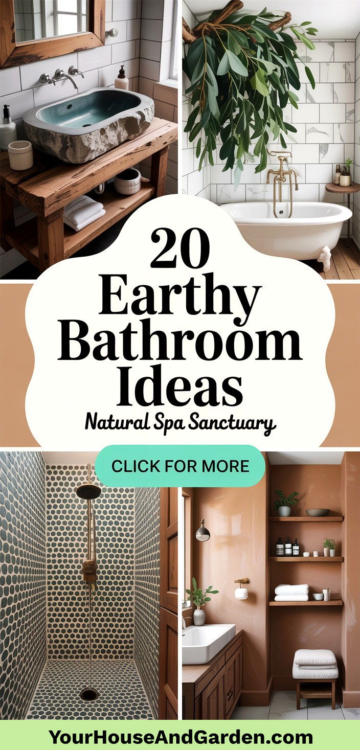 20 Earthy Bathroom Ideas for a Natural Spa-Like Sanctuary - 20 Earthy Bathroom Ideas for a Natural, Spa-Like Sanctuary