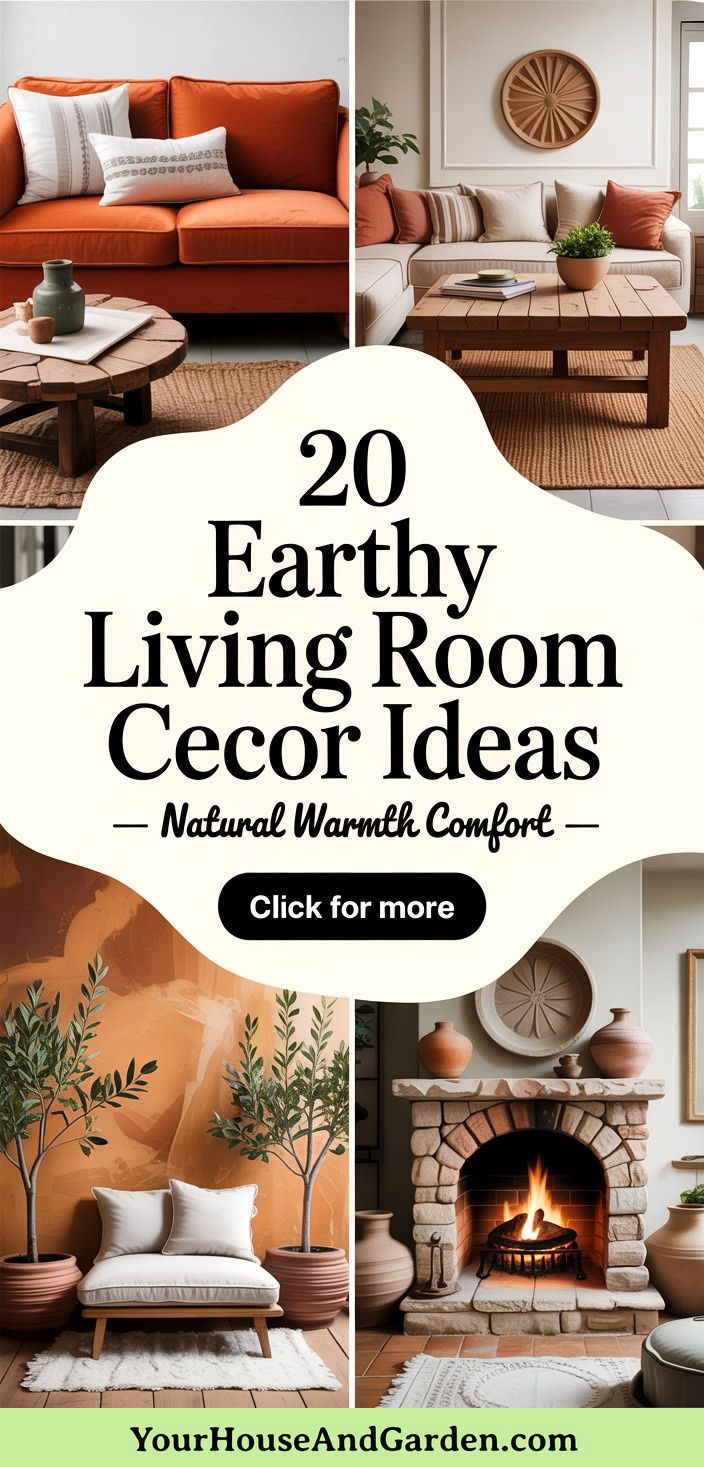20 Earthy Living Room Decor Ideas for Natural Warmth and Comfort - 20 Earthy Living Room Decor Ideas for Natural Warmth and Comfort