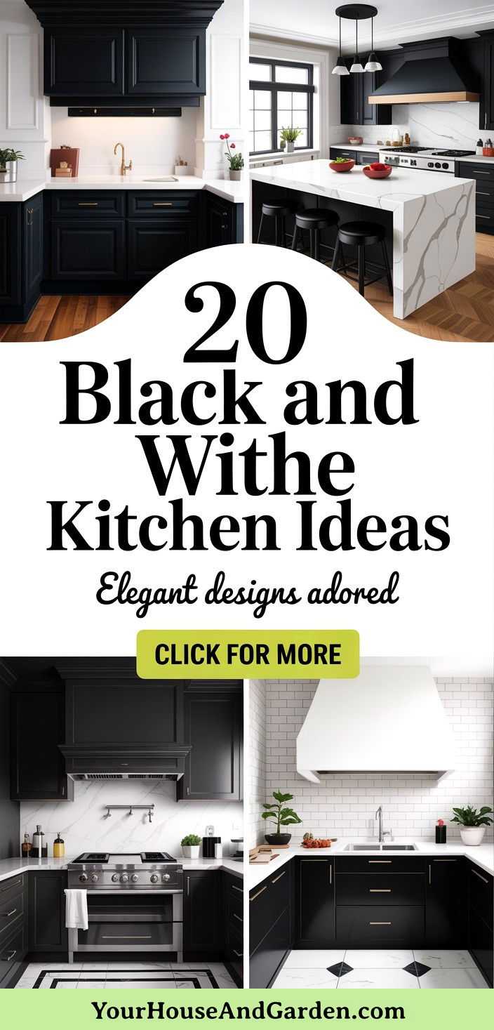 20 Elegant Black and White Kitchen Ideas Youll Adore - 20 Elegant Black and White Kitchen Ideas You'll Adore