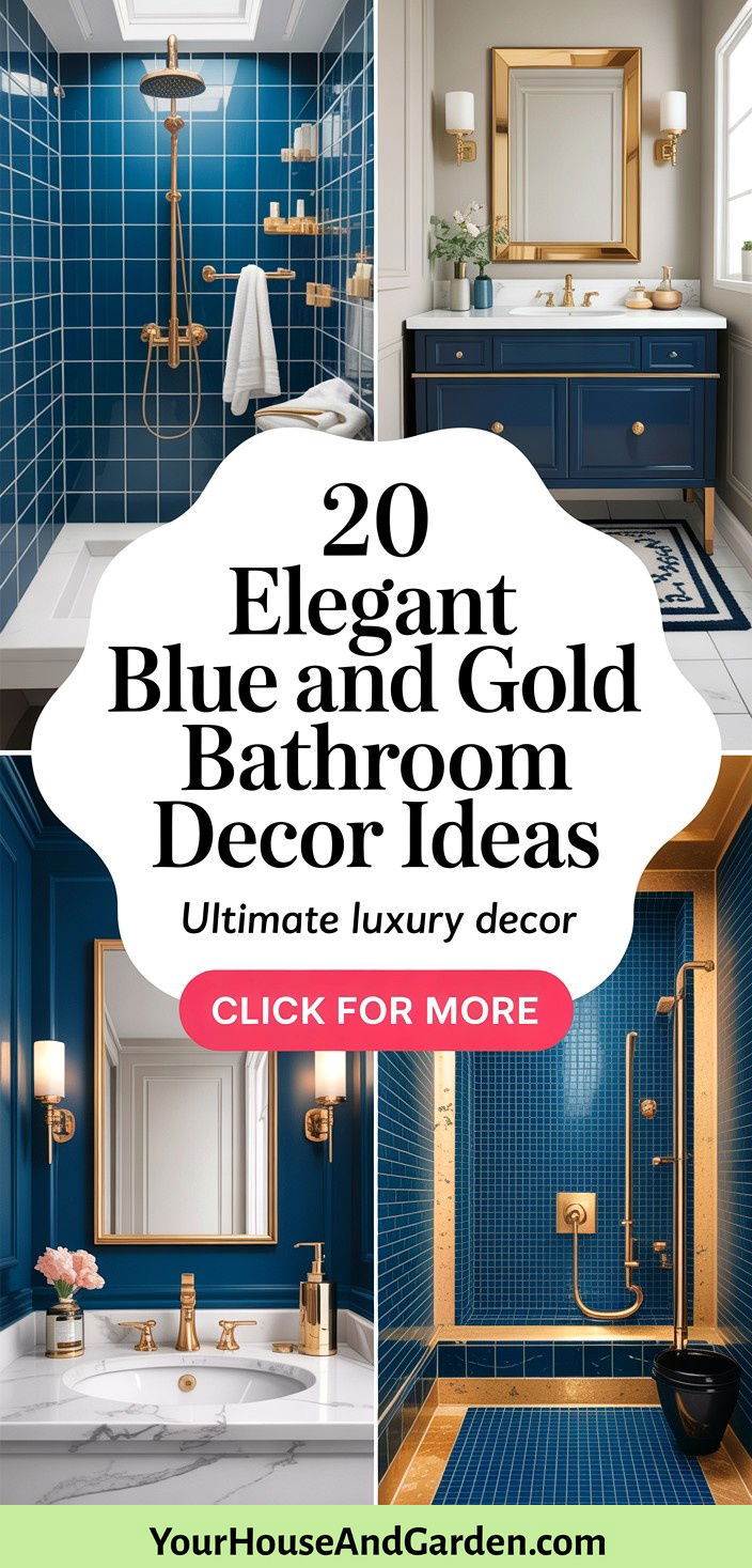 20 Elegant Blue and Gold Bathroom Decor Ideas to Try Now - 20 Elegant Blue and Gold Bathroom Decor Ideas to Try Now