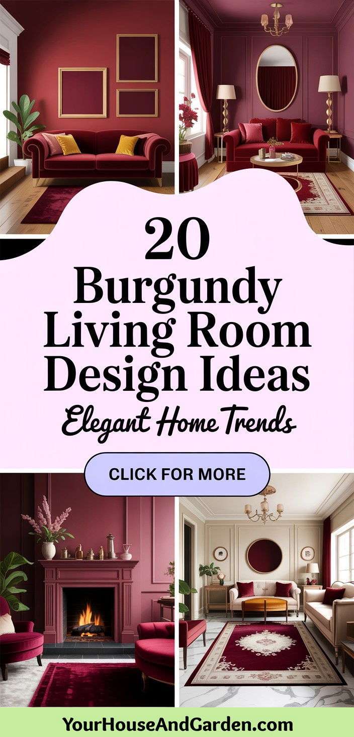 20 Elegant Burgundy Living Room Design Ideas for 2024 - 20 Elegant Burgundy Living Room Design Ideas for 2024