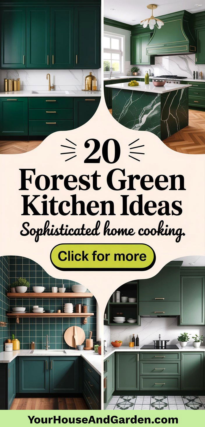 20 Elegant Forest Green Kitchen Ideas for Modern Homes - 20 Elegant Forest Green Kitchen Ideas for Modern Homes