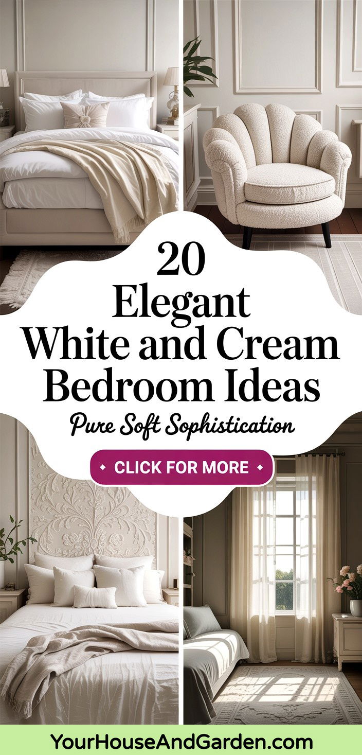 20 Elegant White and Cream Bedroom Ideas for Soft Sophistication - 20 Elegant White and Cream Bedroom Ideas for Soft Sophistication