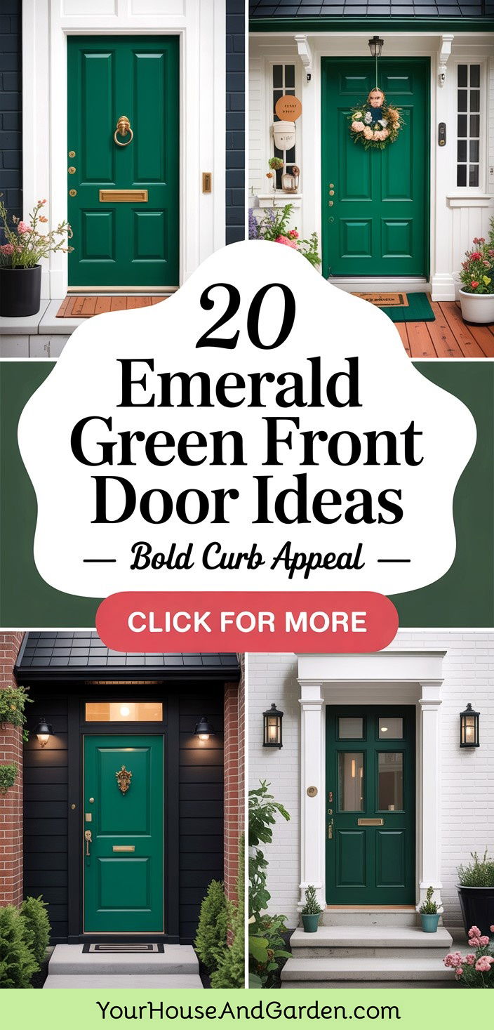 20 Emerald Green Front Door Ideas for Bold Curb Appeal - 20 Emerald Green Front Door Ideas for Bold Curb Appeal