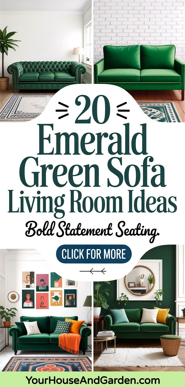 20 Emerald Green Sofa Living Room Ideas Bold Statements